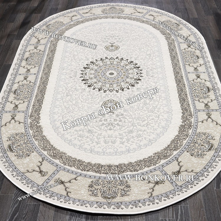 Турецкий Ковер Для гостиной New 2 дизайн 85 Бежевый Овал
