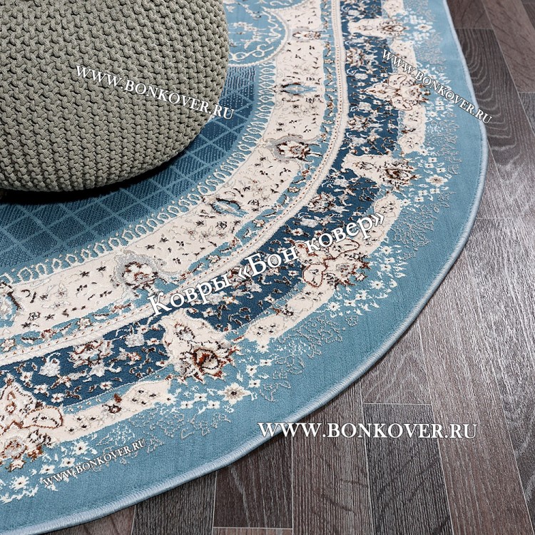 Турецкий Ковер Для гостиной New дизайн 380 Синий Овал